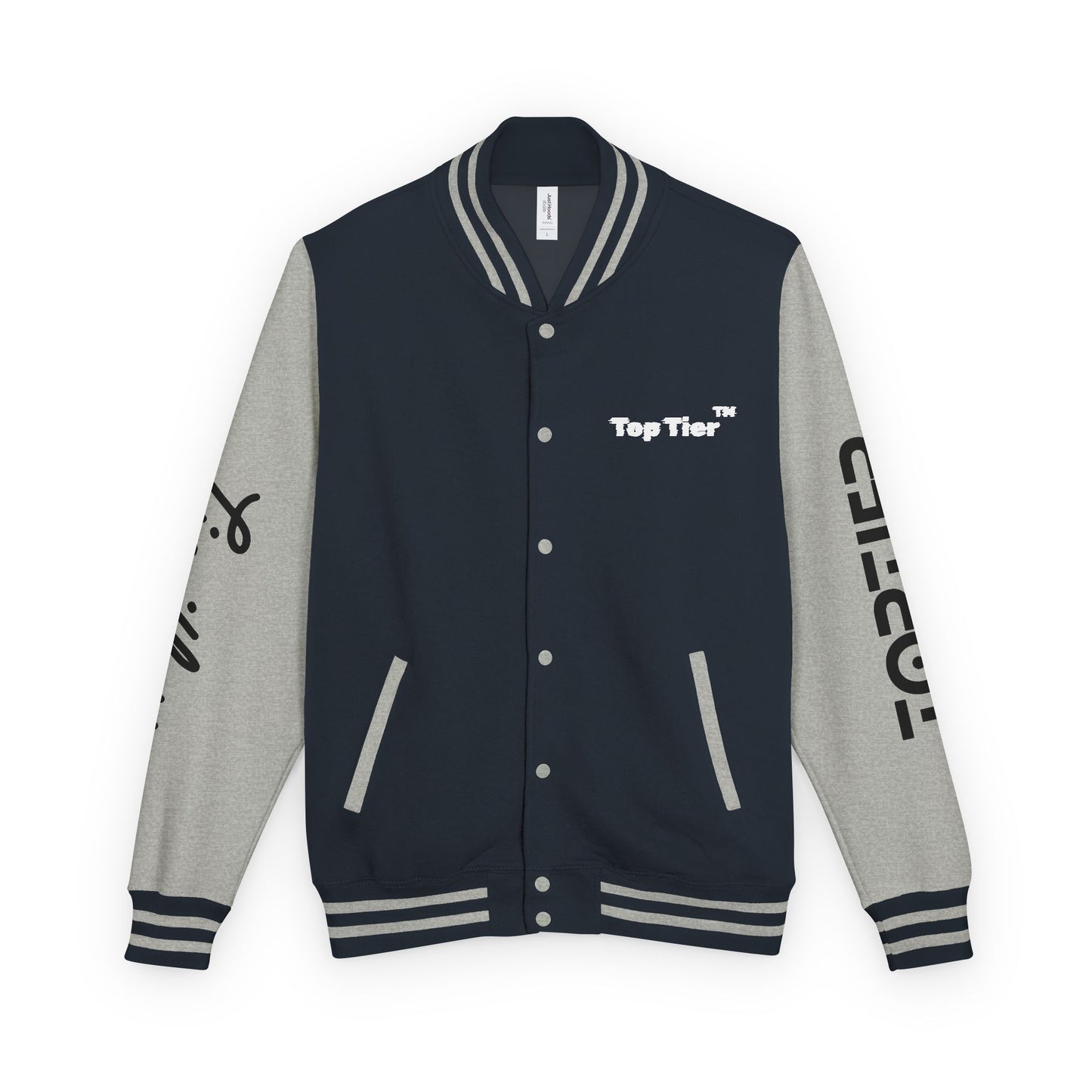 Heavyweight Letterman Jacket White Font