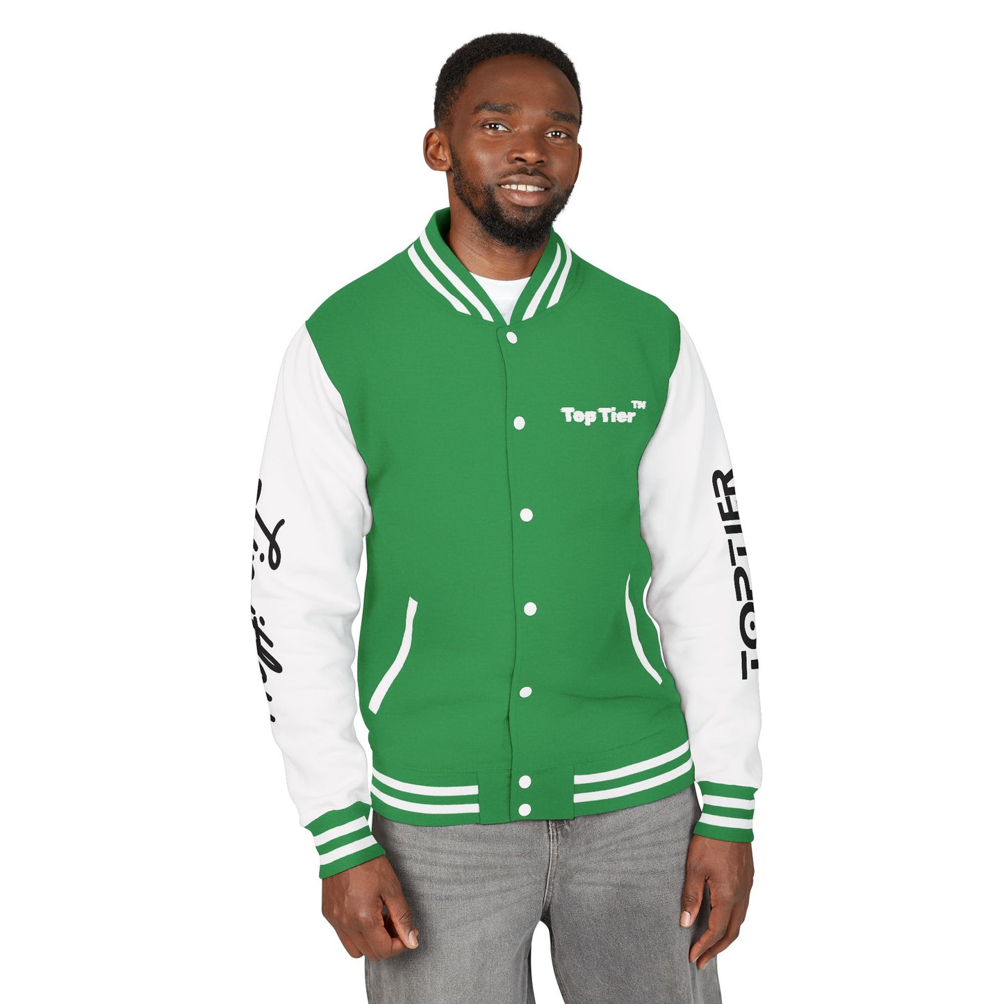 Heavyweight Letterman Jacket White Font