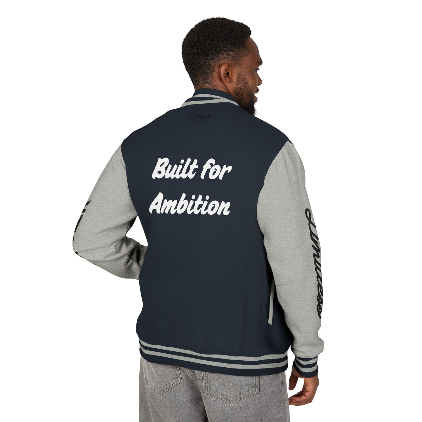 Heavyweight Letterman Jacket White Font