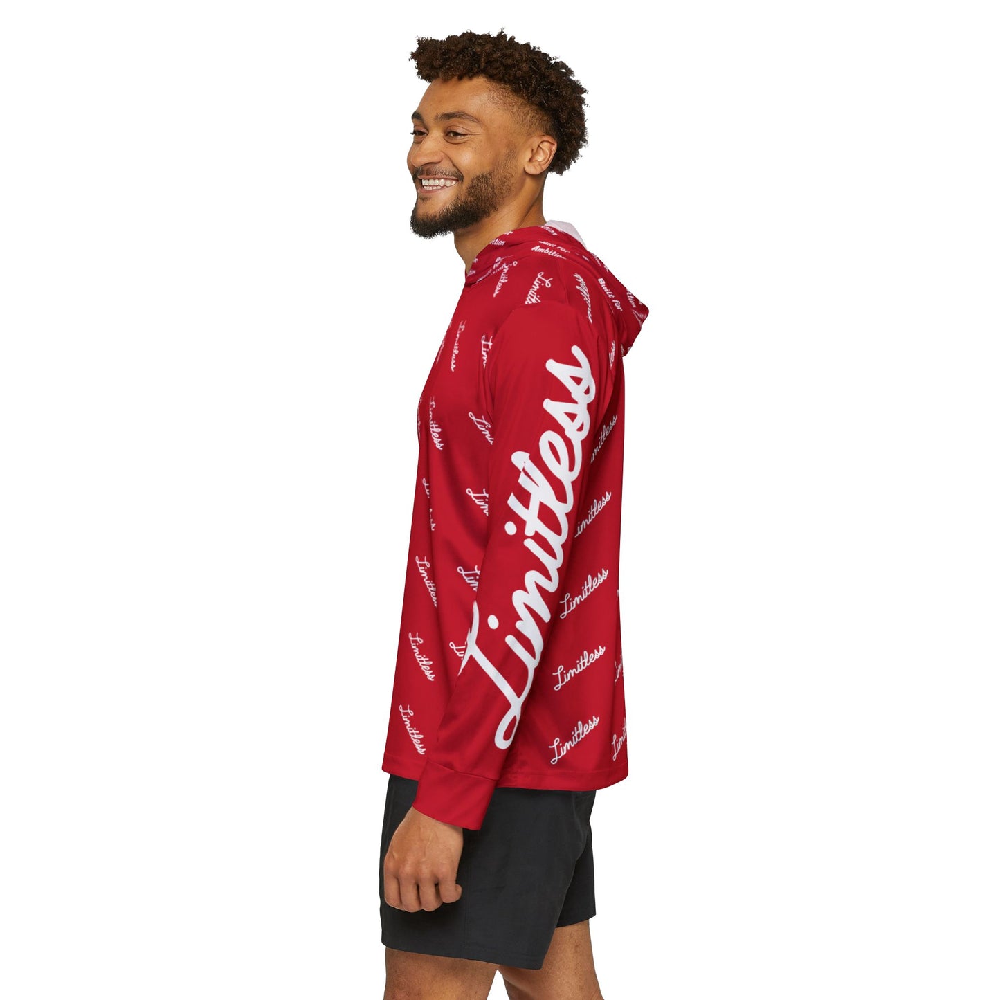 Dark Red AOP Limitless Sports Warmup Hoodie