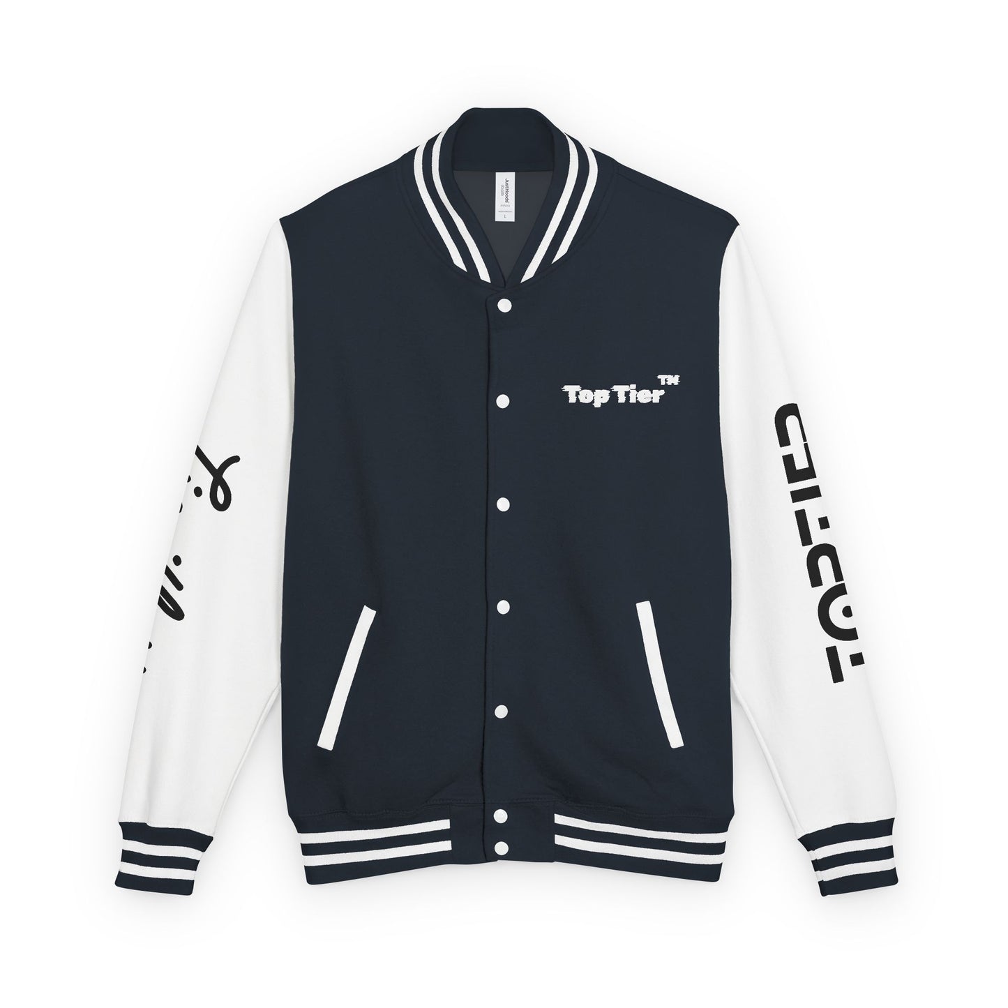 Heavyweight Letterman Jacket White Font