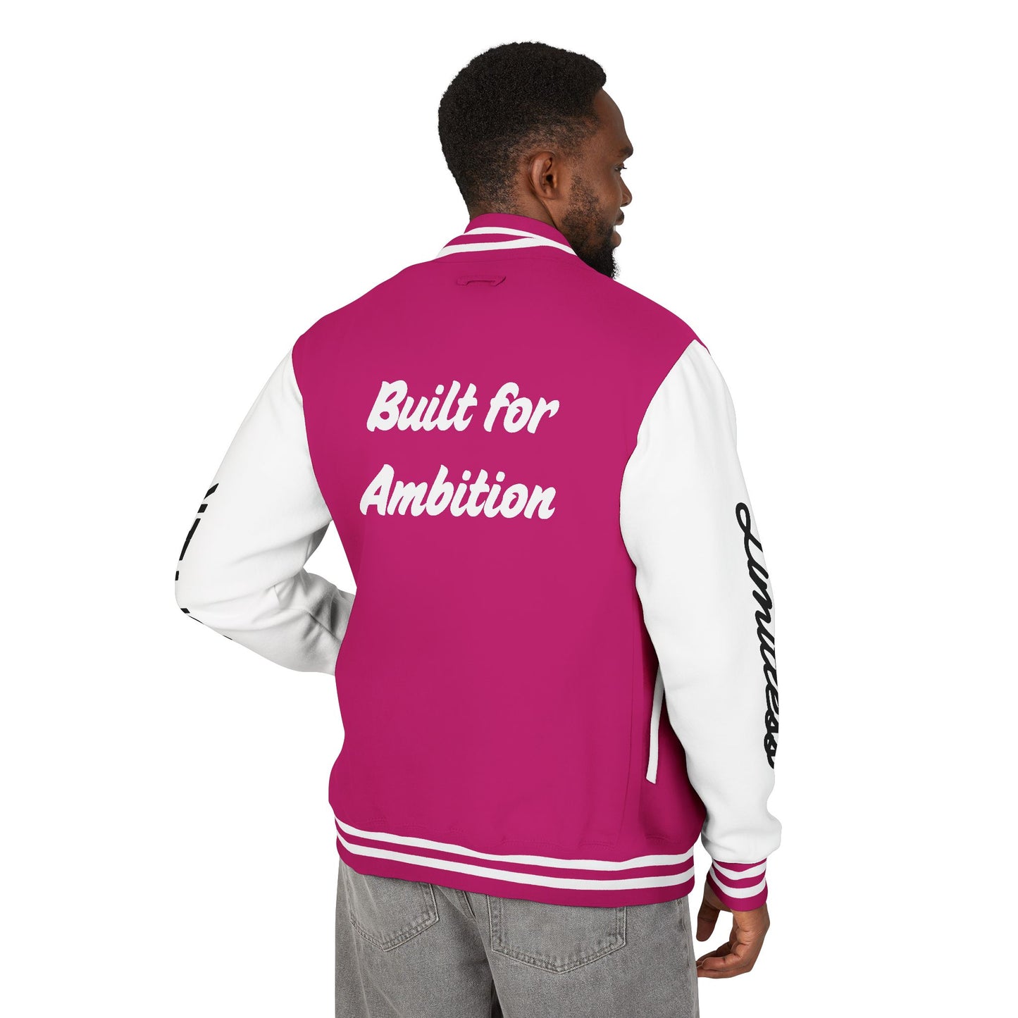 Heavyweight Letterman Jacket White Font
