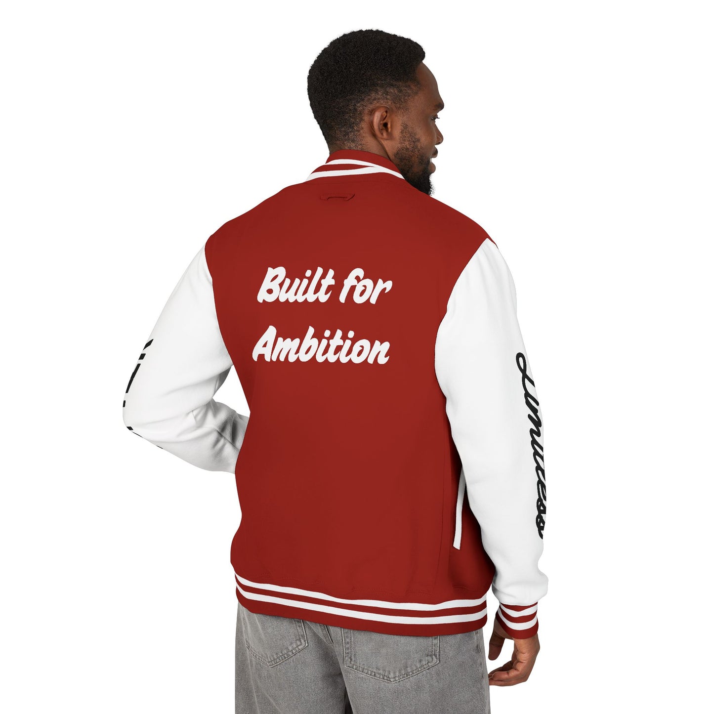 Heavyweight Letterman Jacket White Font