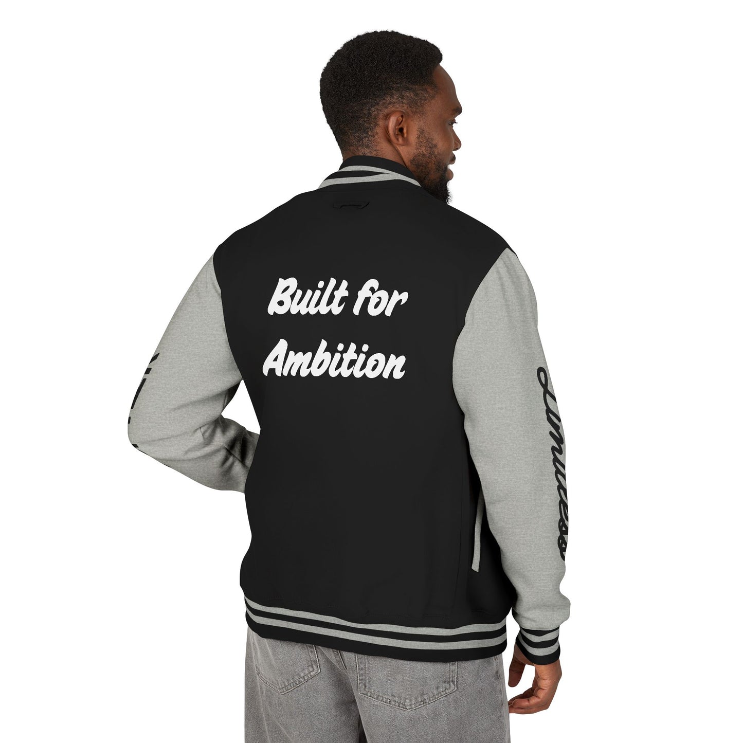Heavyweight Letterman Jacket White Font
