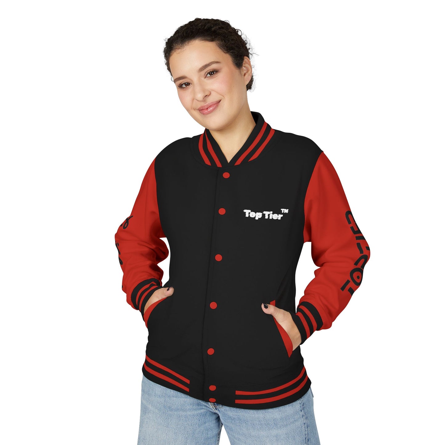 Heavyweight Letterman Jacket White Font