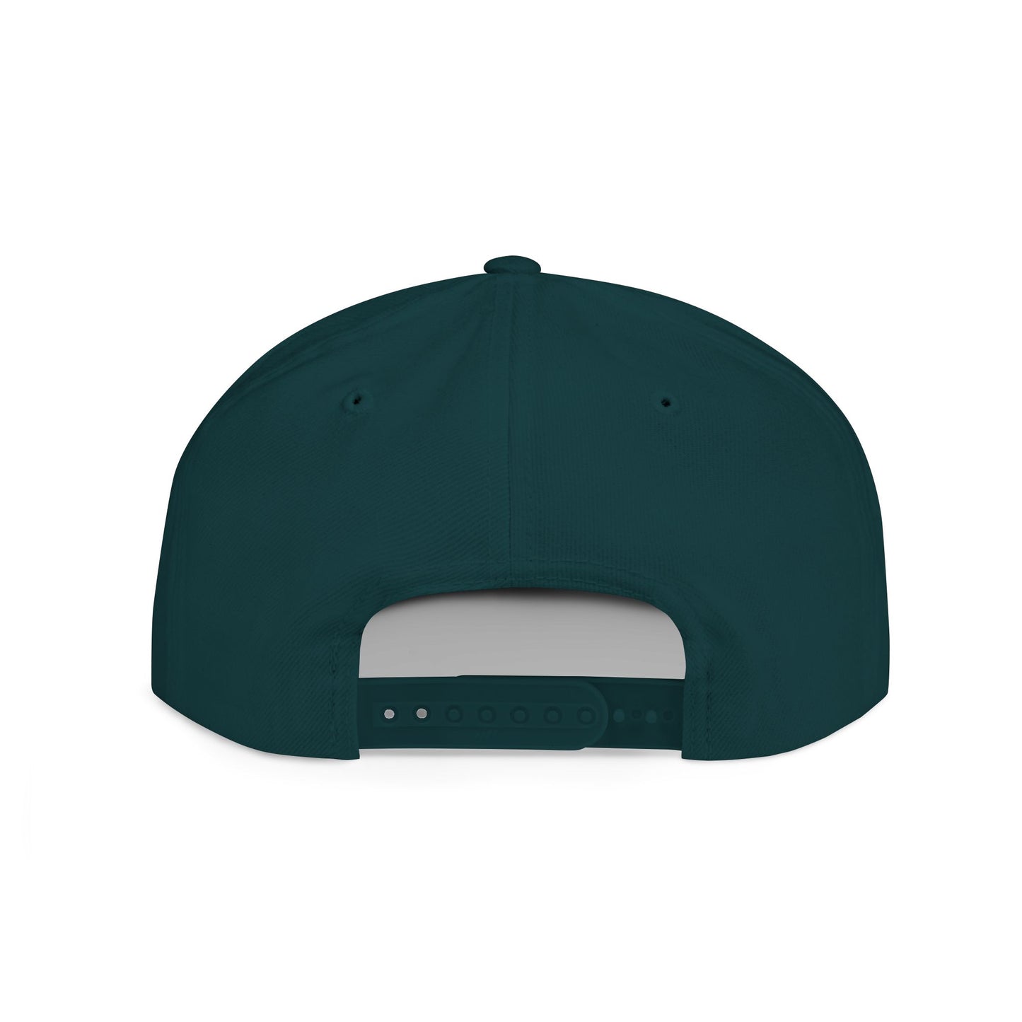 Embroidery Flat Bill Snapback Hat Black Font