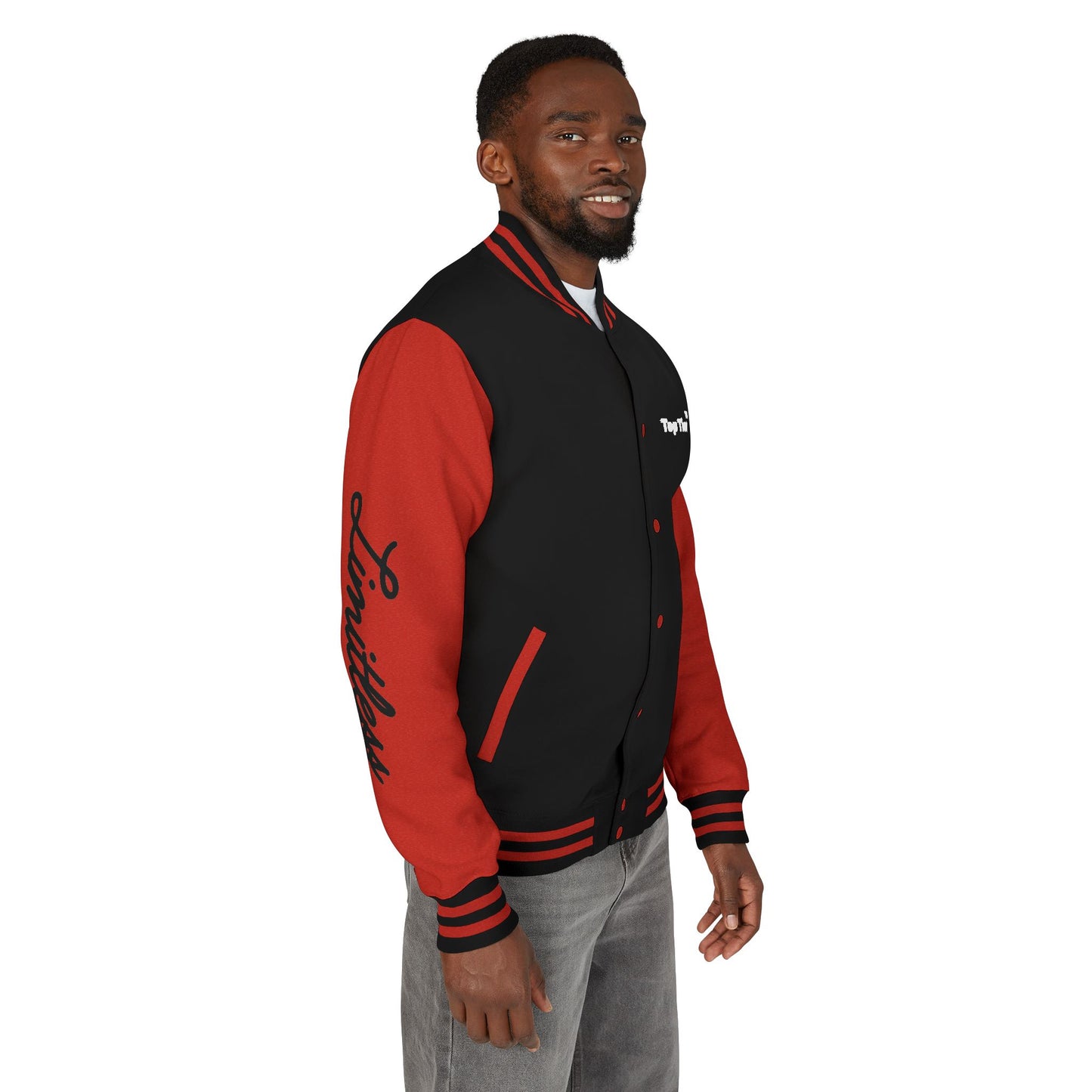 Heavyweight Letterman Jacket White Font
