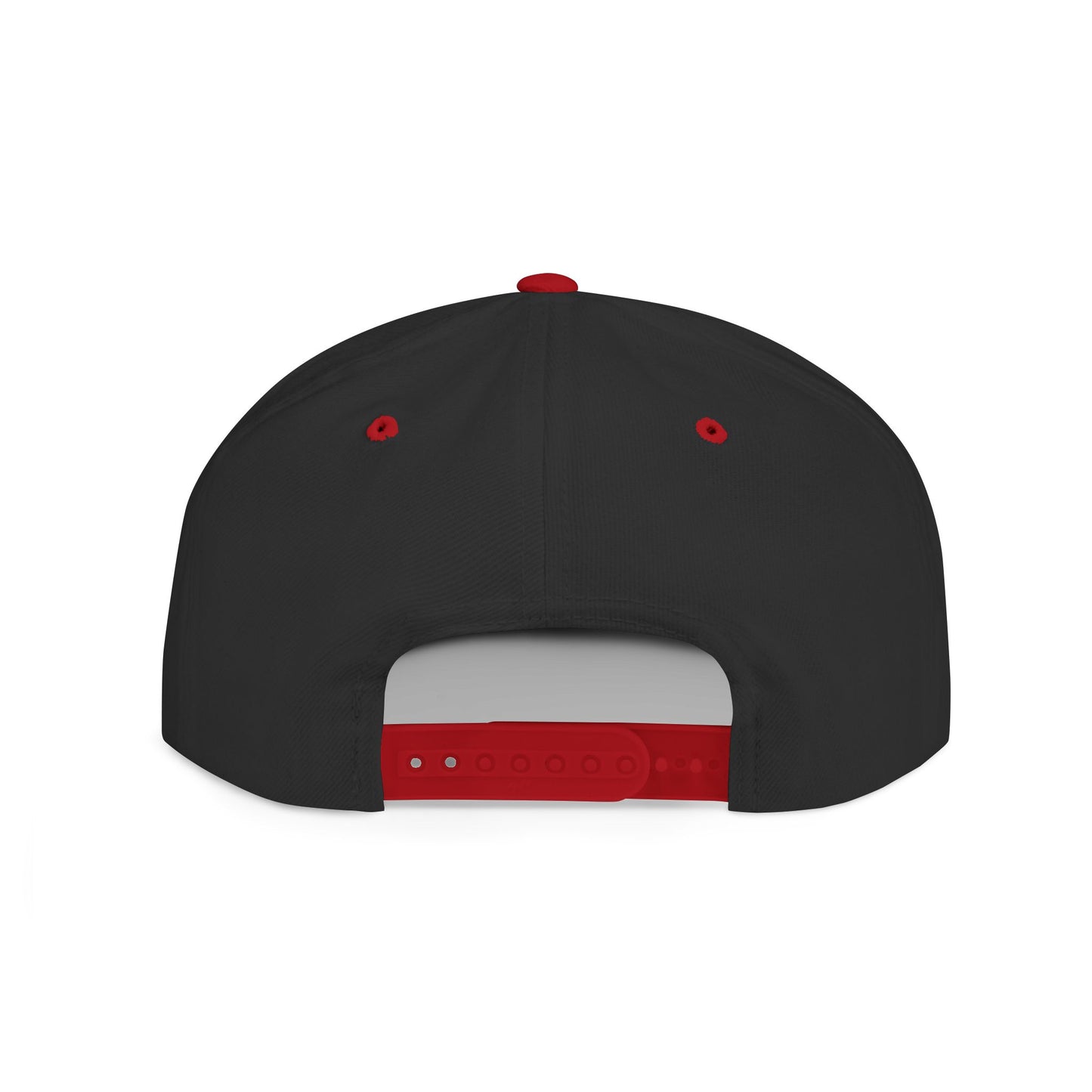 Embroidery Flat Bill Snapback Hat Black Font