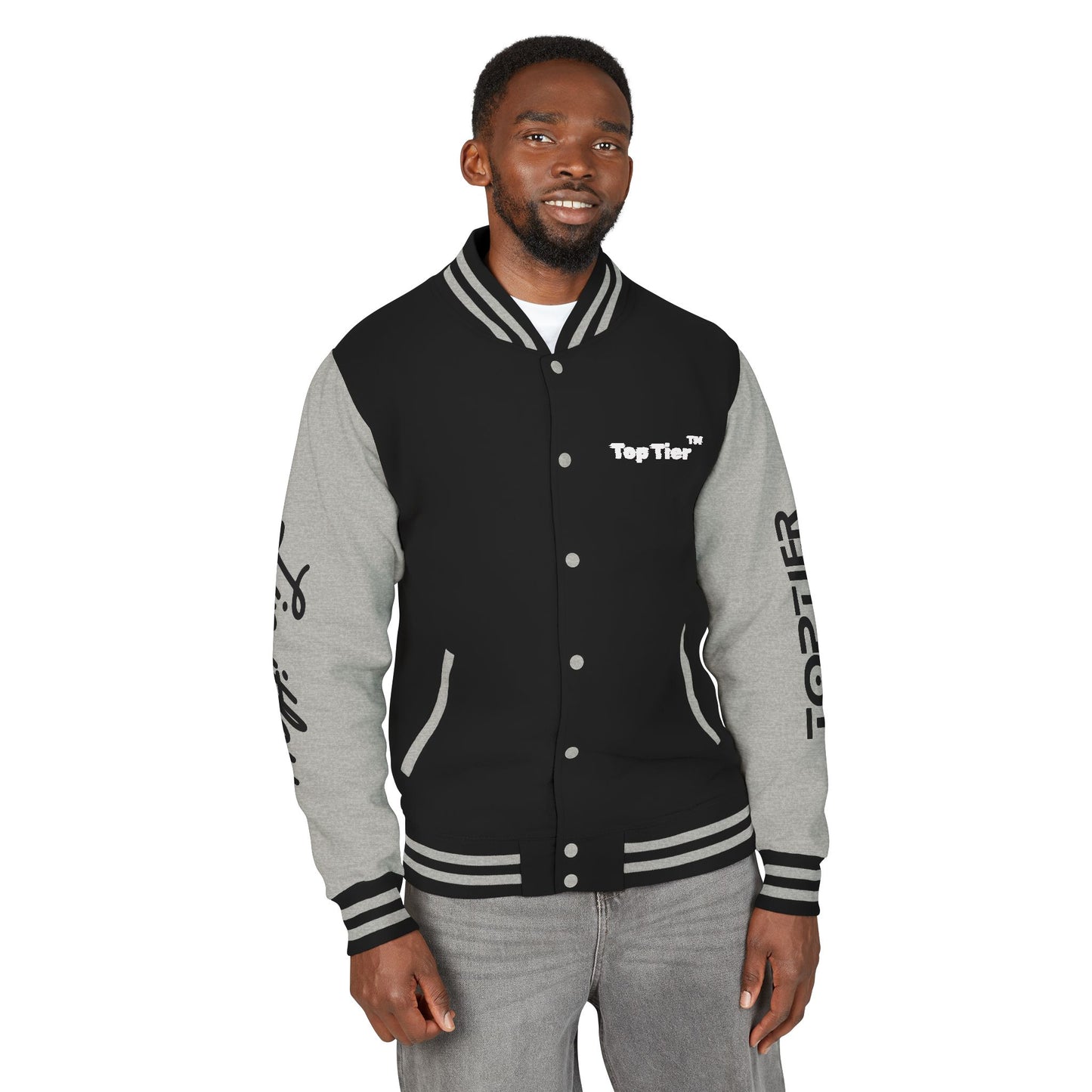 Heavyweight Letterman Jacket White Font