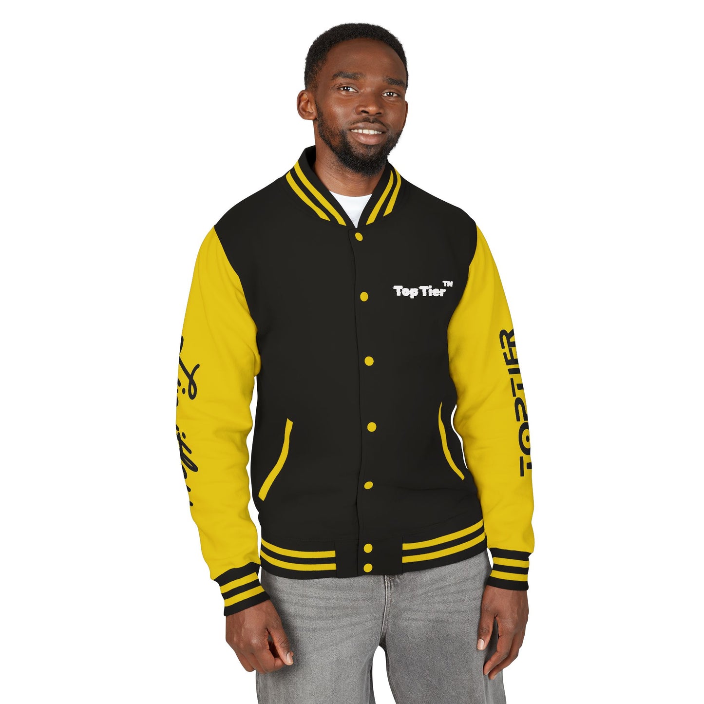 Heavyweight Letterman Jacket White Font
