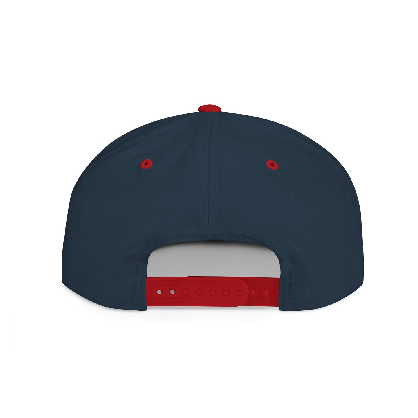 Embroidery Flat Bill Snapback Hat Black Font