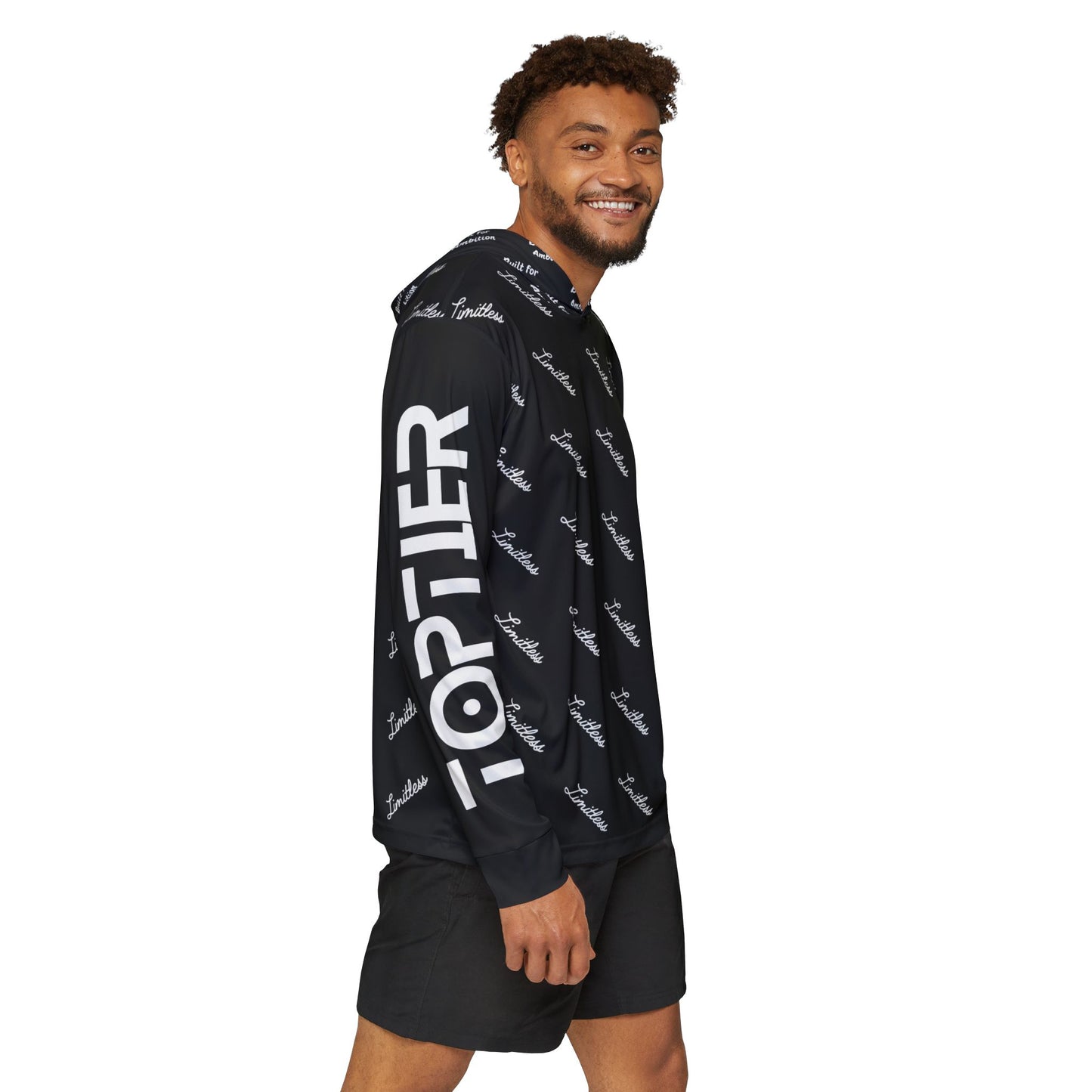 Black AOP Performance Hoodie - Top Tier Apparel