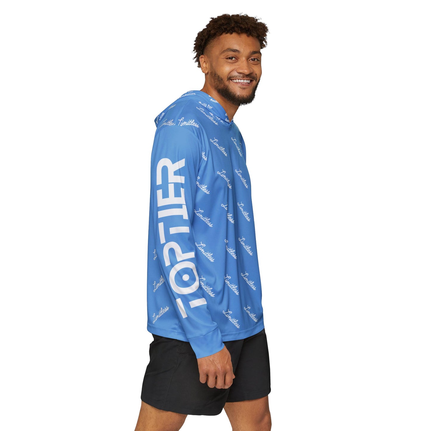 Light Blue AOP Performance Hoodie - Top Tier Apparel
