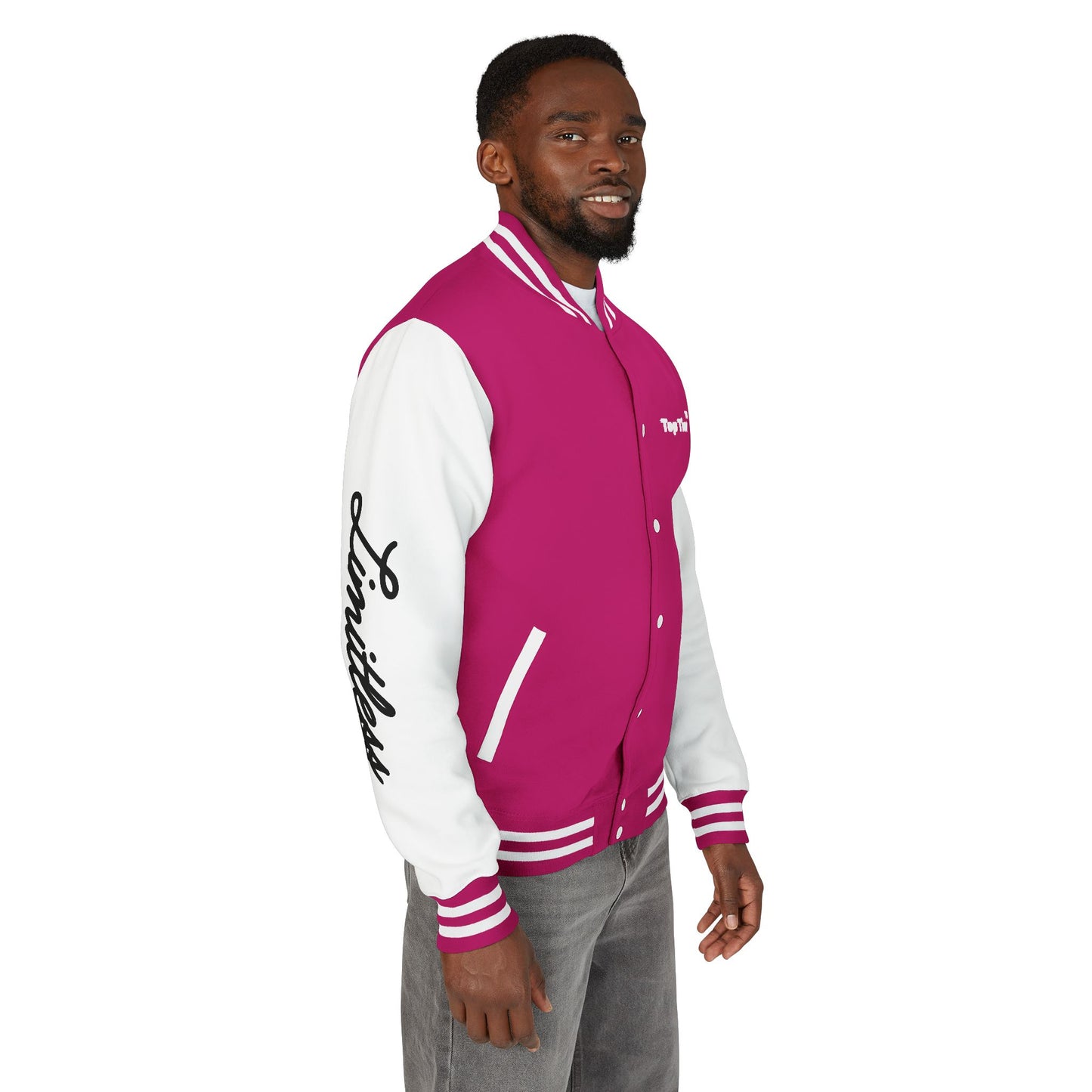 Heavyweight Letterman Jacket White Font