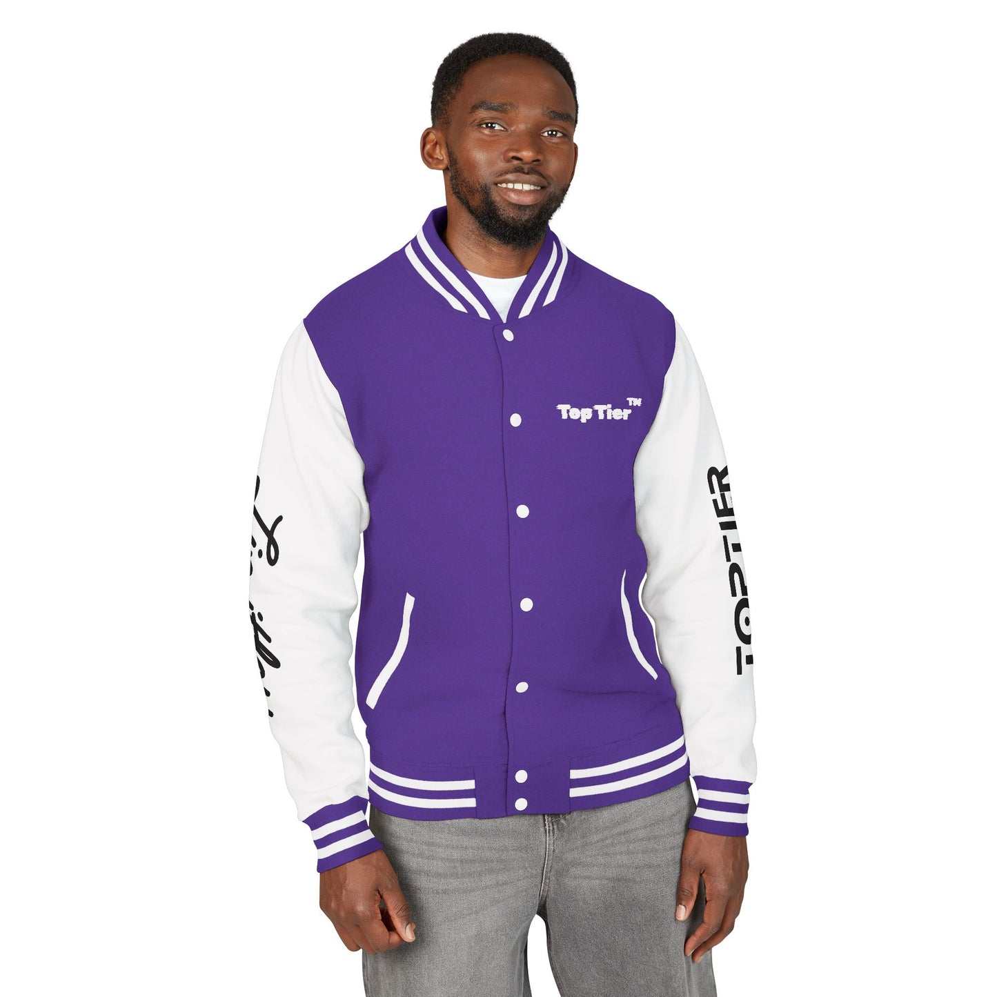Heavyweight Letterman Jacket White Font