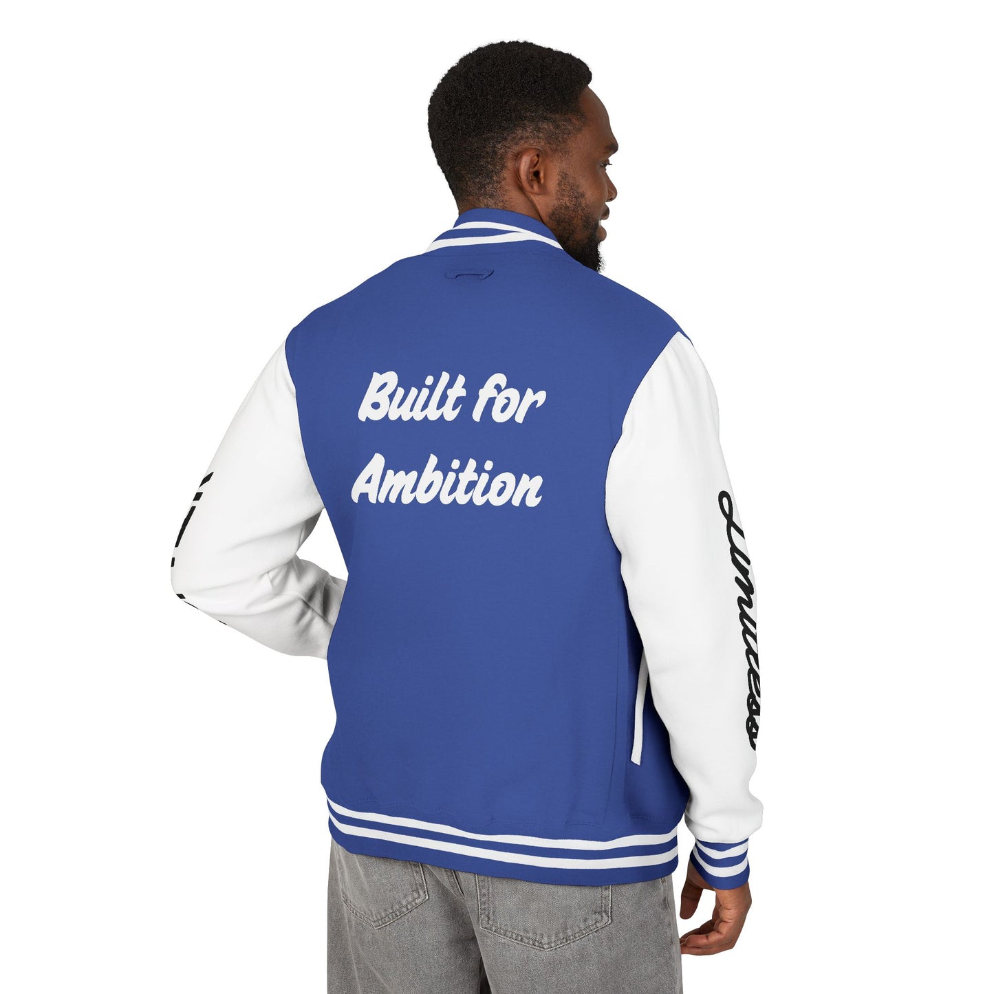 Heavyweight Letterman Jacket White Font