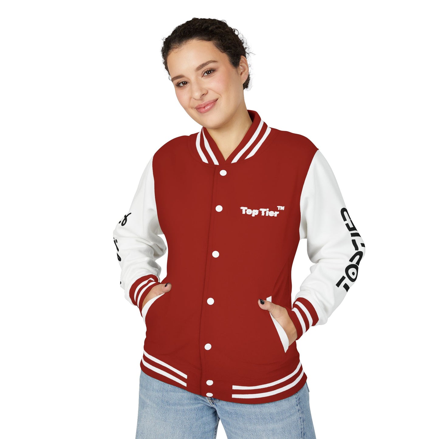 Heavyweight Letterman Jacket White Font