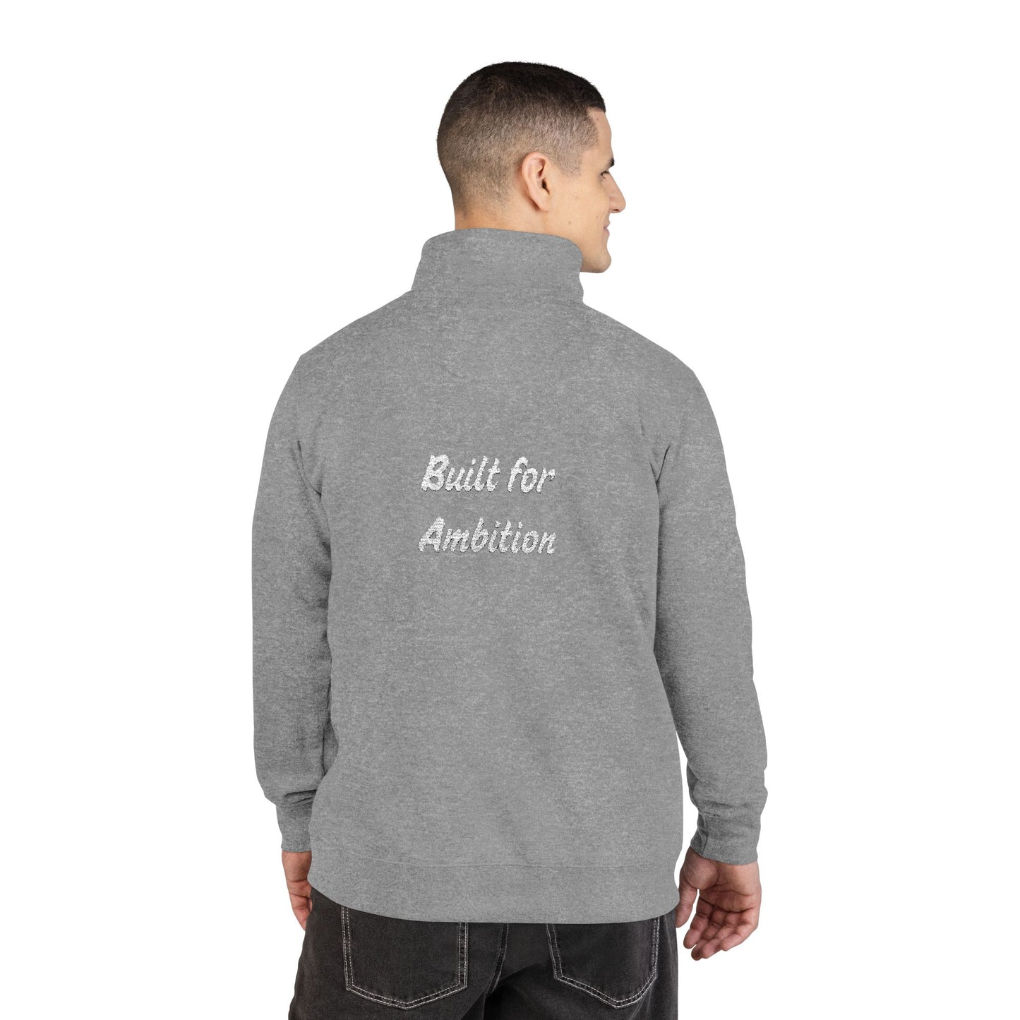 Built for Ambition Embroidery Fleece Pullover White Font