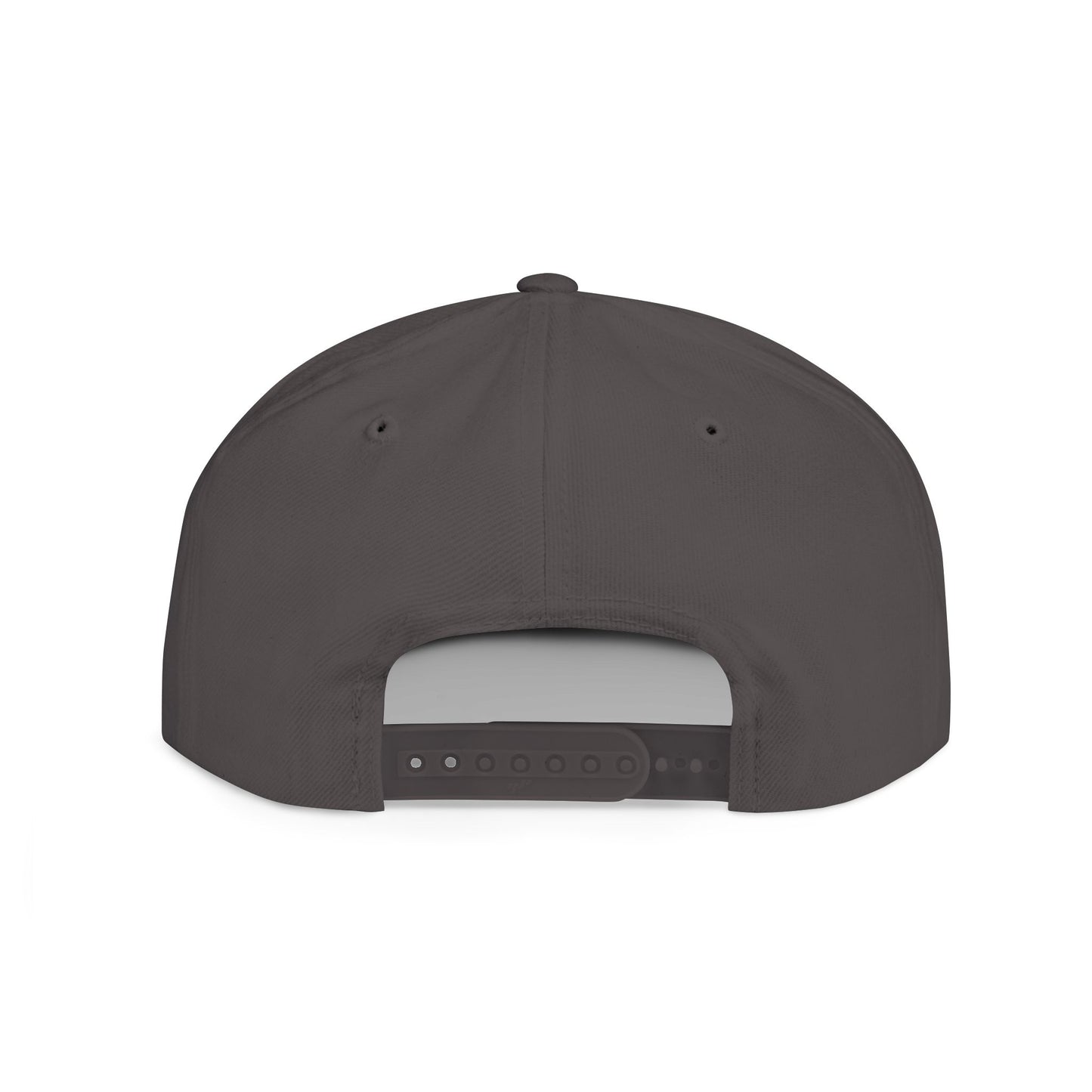 Embroidery Flat Bill Snapback Hat Black Font
