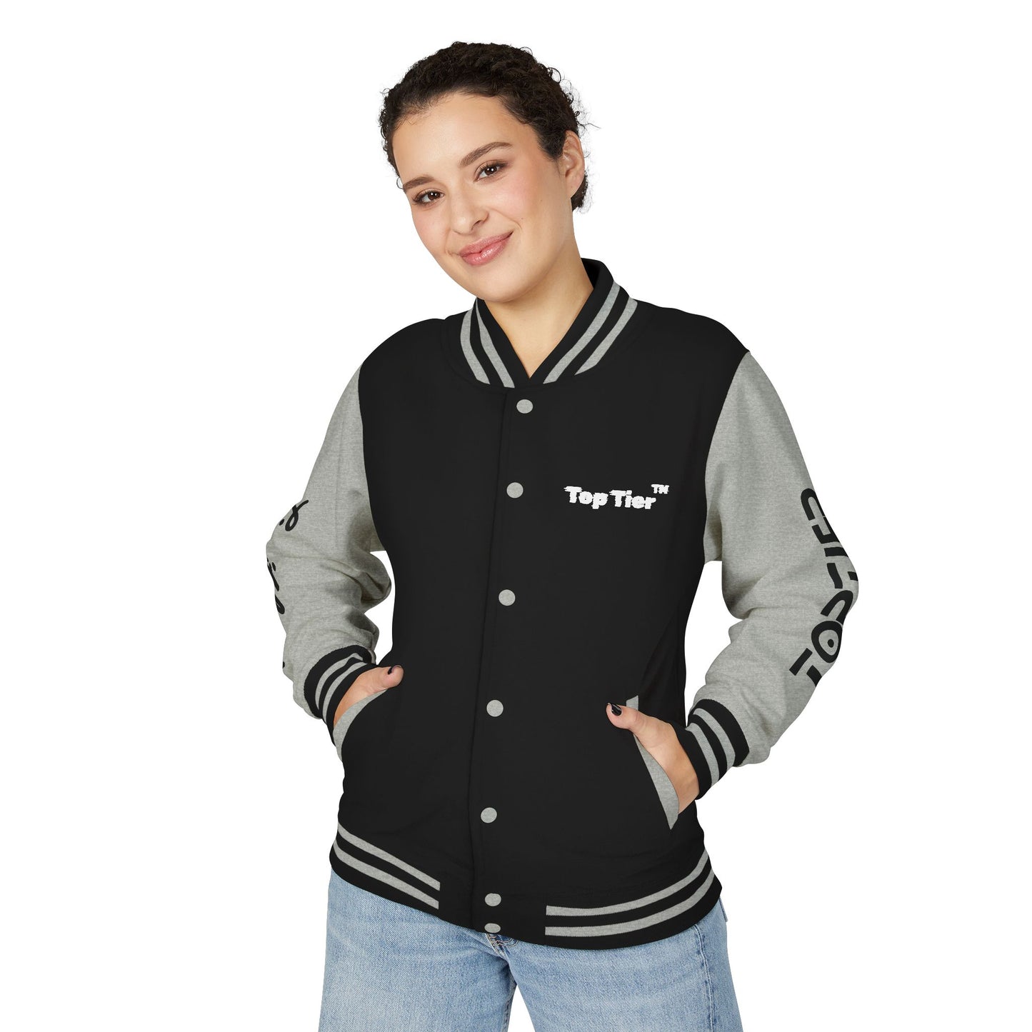 Heavyweight Letterman Jacket White Font
