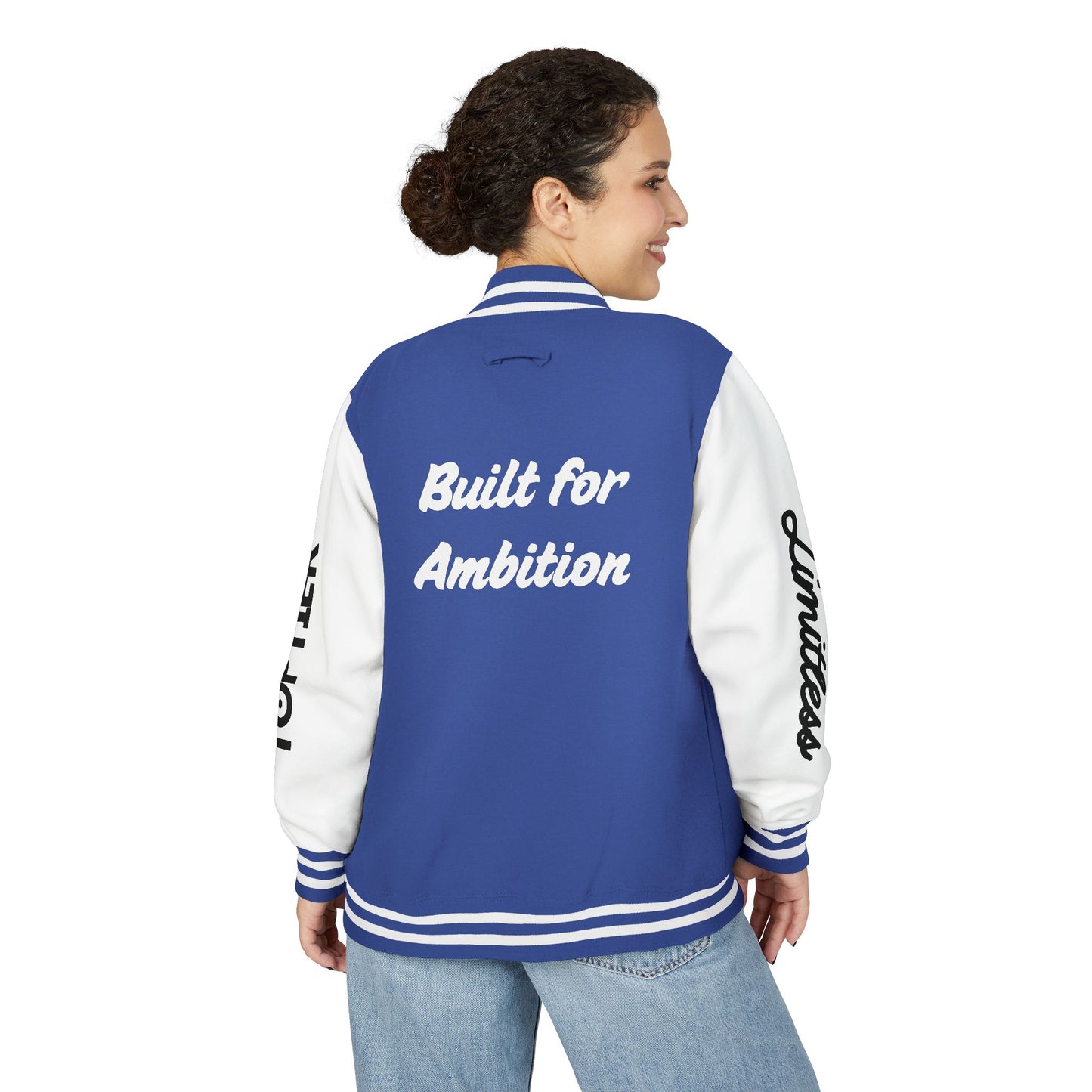 Heavyweight Letterman Jacket White Font