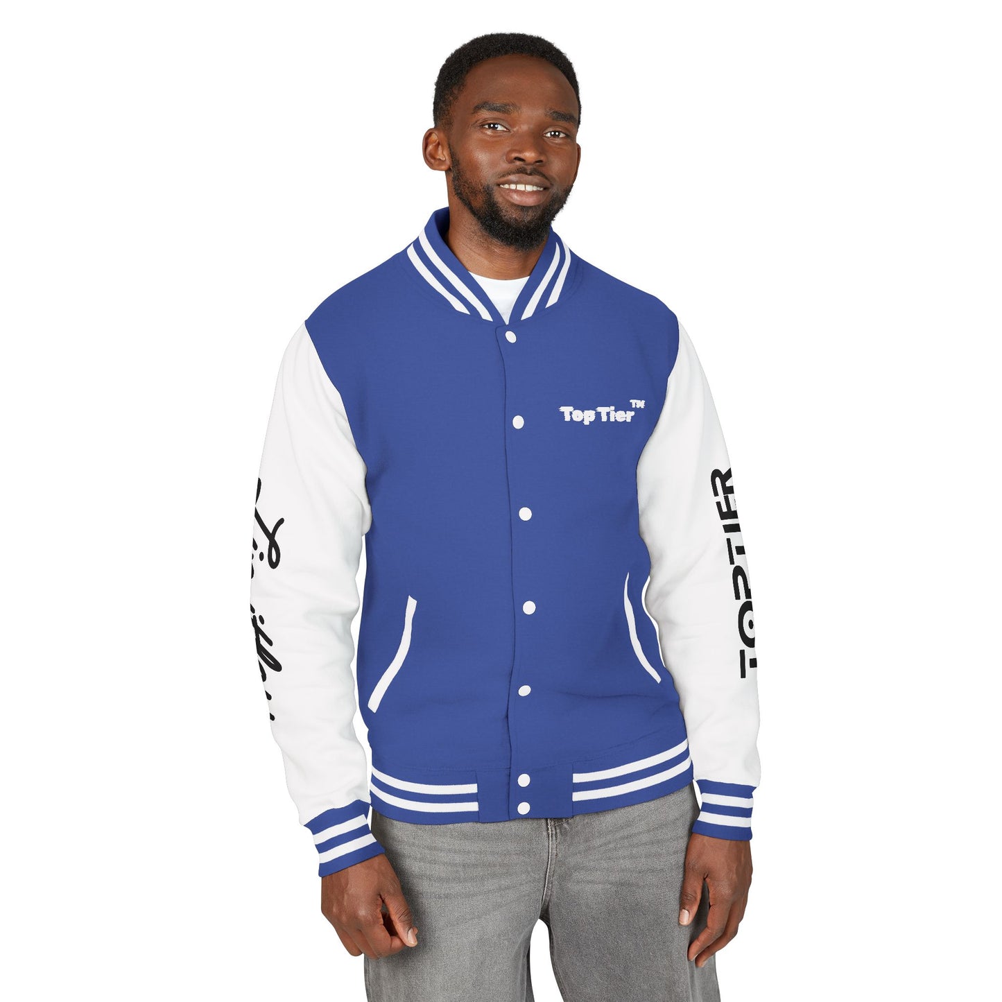 Heavyweight Letterman Jacket White Font