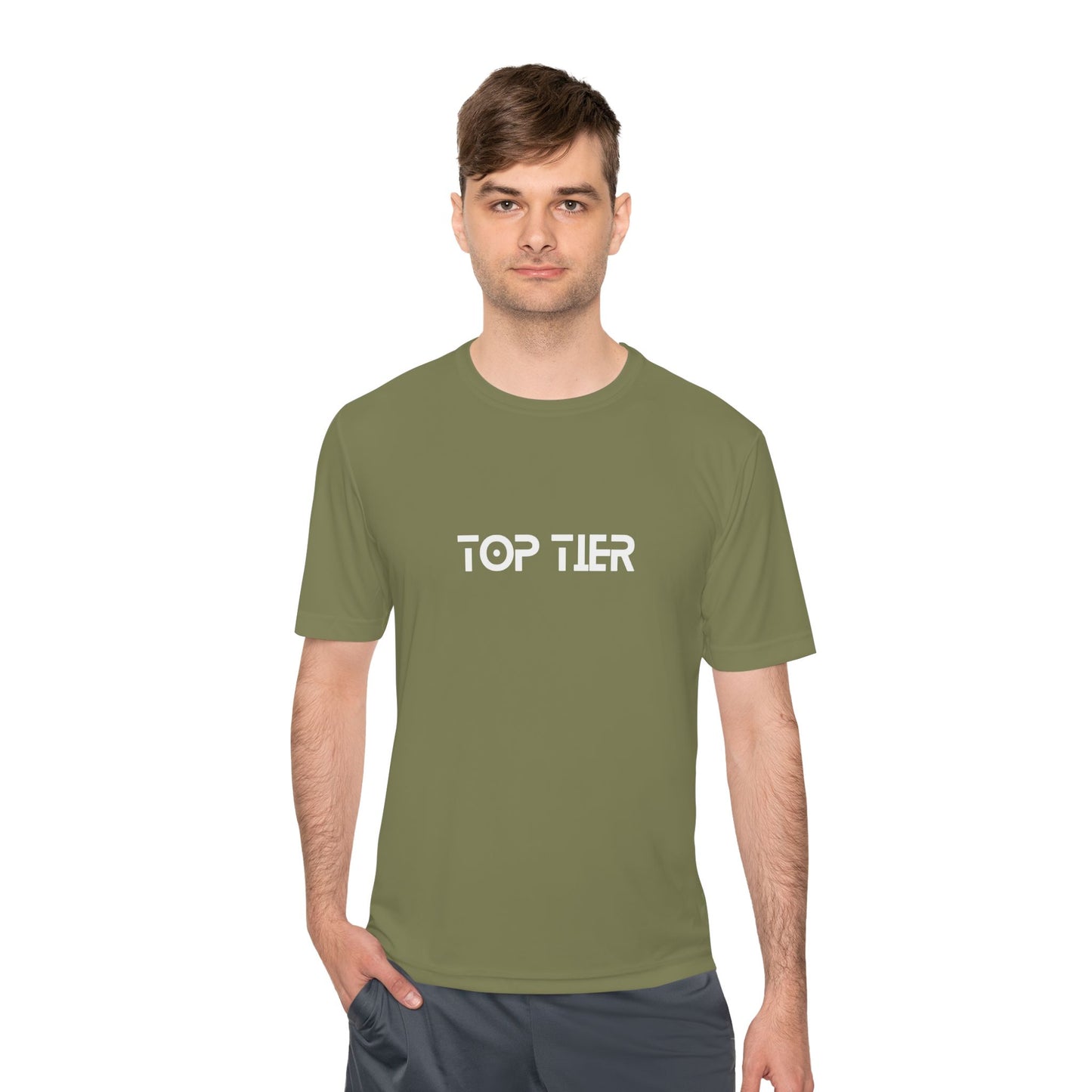 Printify Top Tier Performance T-Shirt featuring a comfortable fit and stylish design, displayed on a plain background.