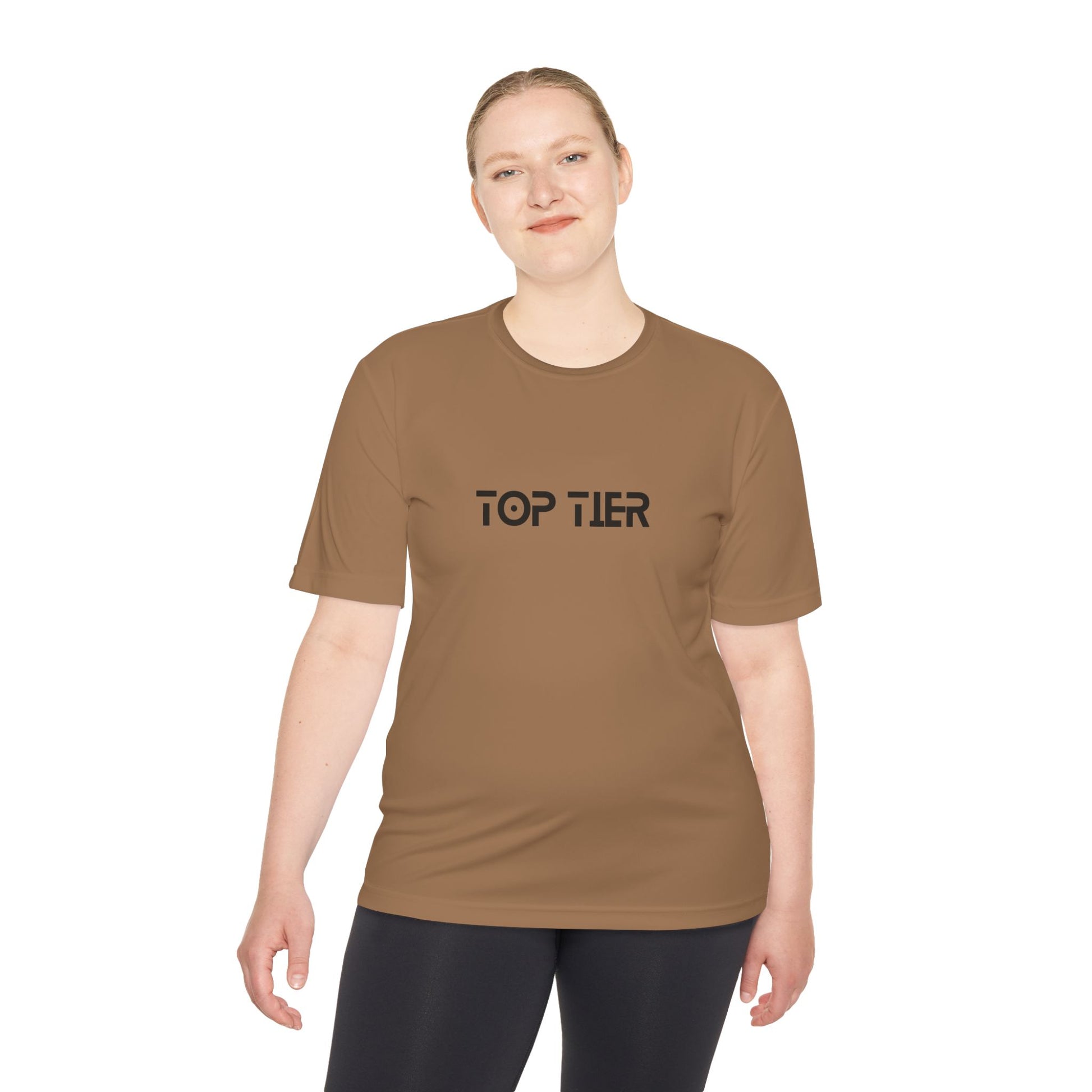 White Top Tier Performance T-Shirt by Printify with a classic fit and soft fabric, displayed flat on a neutral background.