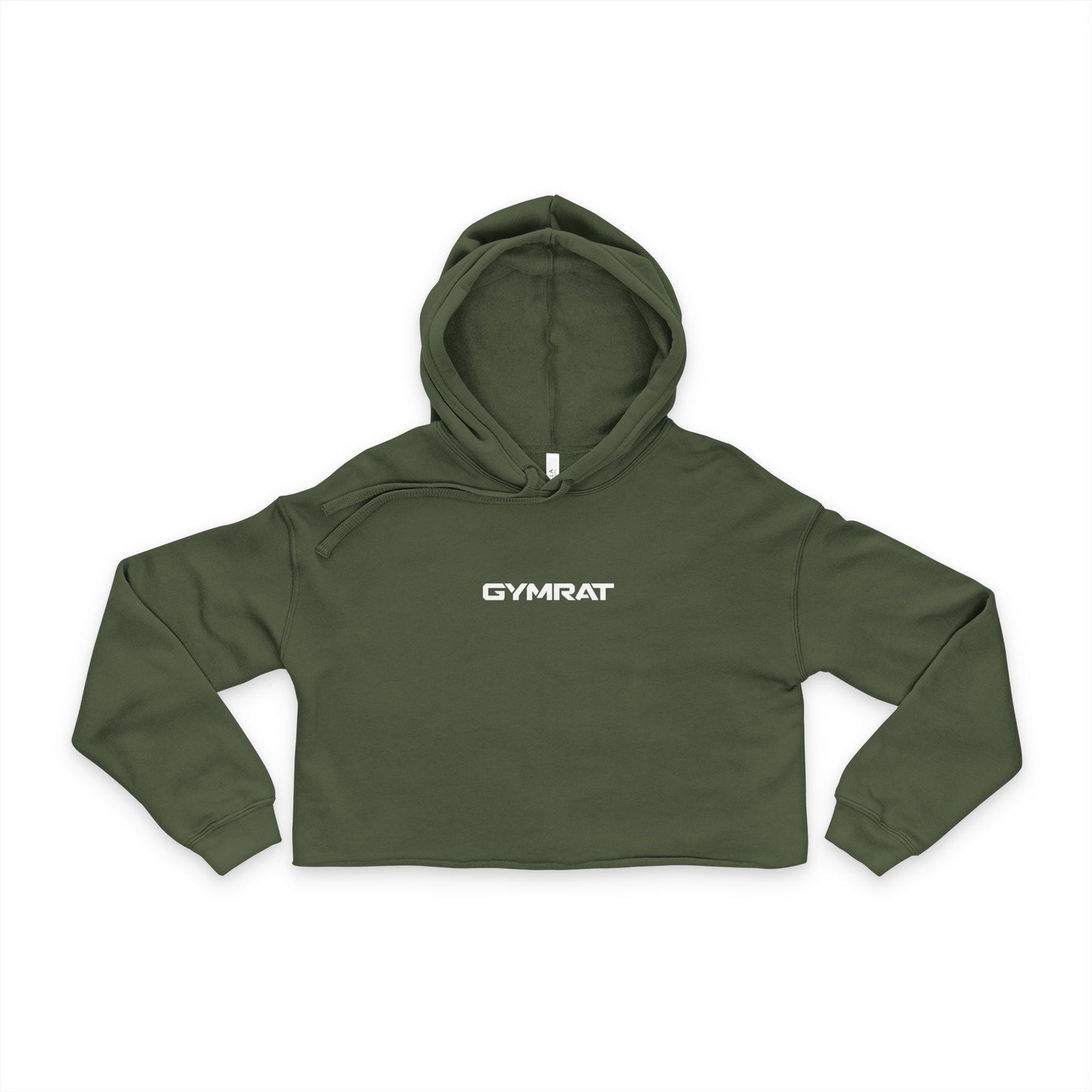 Gray Crop Top Hoodie by Gymrat, casual hoodie with cropped fit and printed design, made by Printify.