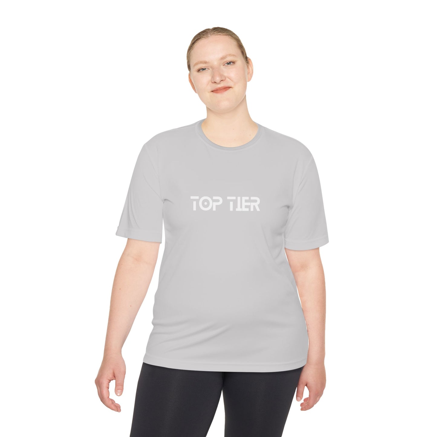 Printify Top Tier Performance T-Shirt displayed flat, showcasing its high-quality fabric and modern design.
