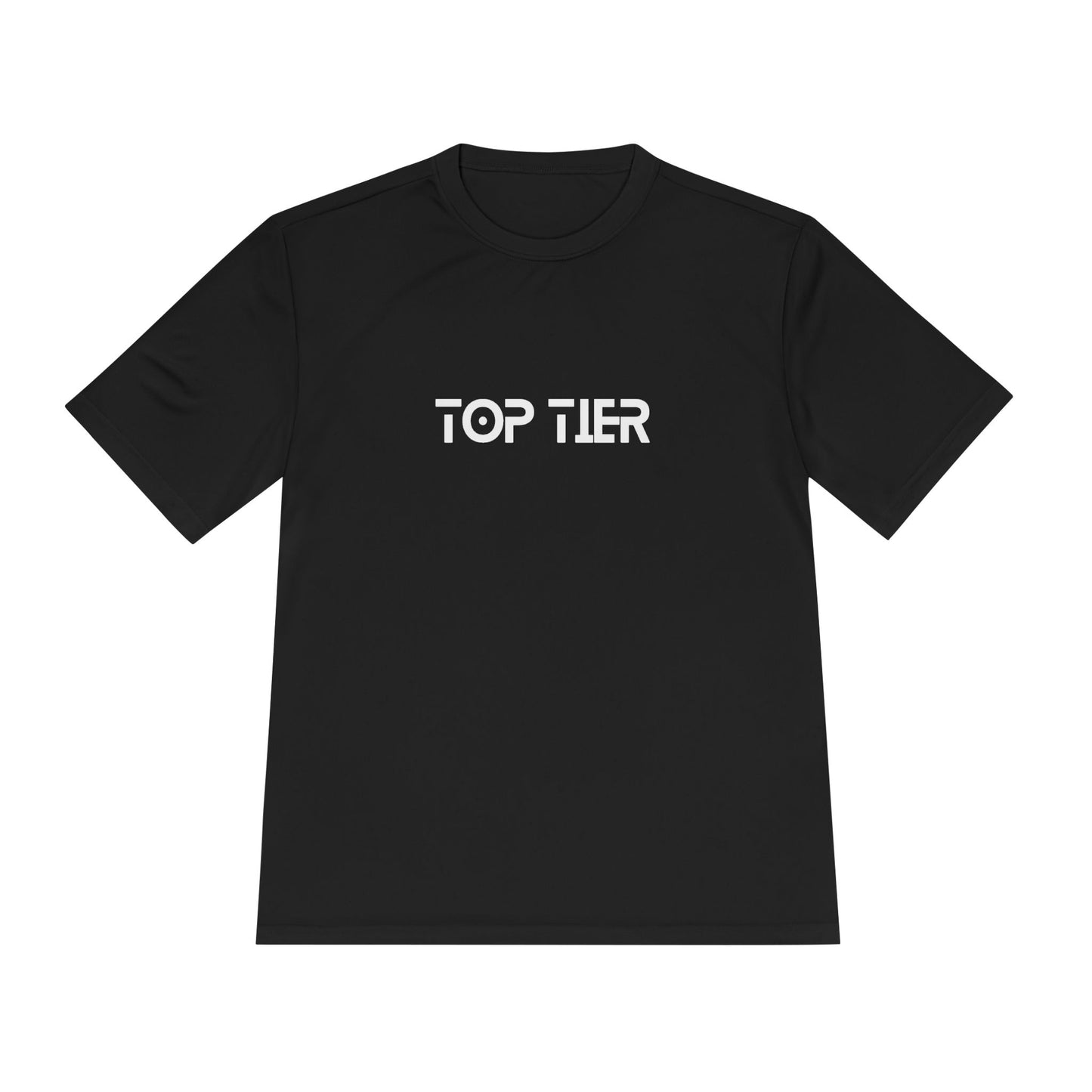 Printify Top Tier Performance T-Shirt displayed flat, featuring a sleek design and comfortable fabric for active wear.