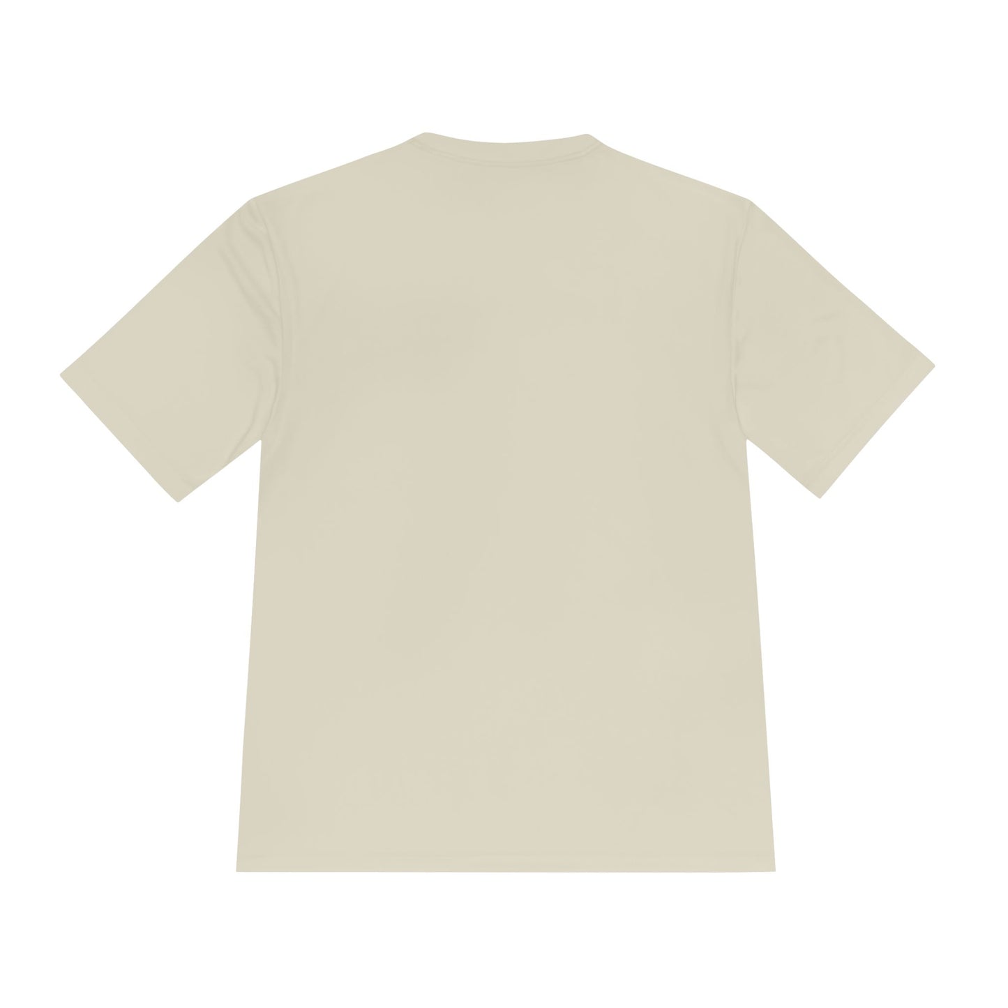 Printify Top Tier Performance T-Shirt displayed flat, showcasing its fitted cut and soft fabric in a neutral color.