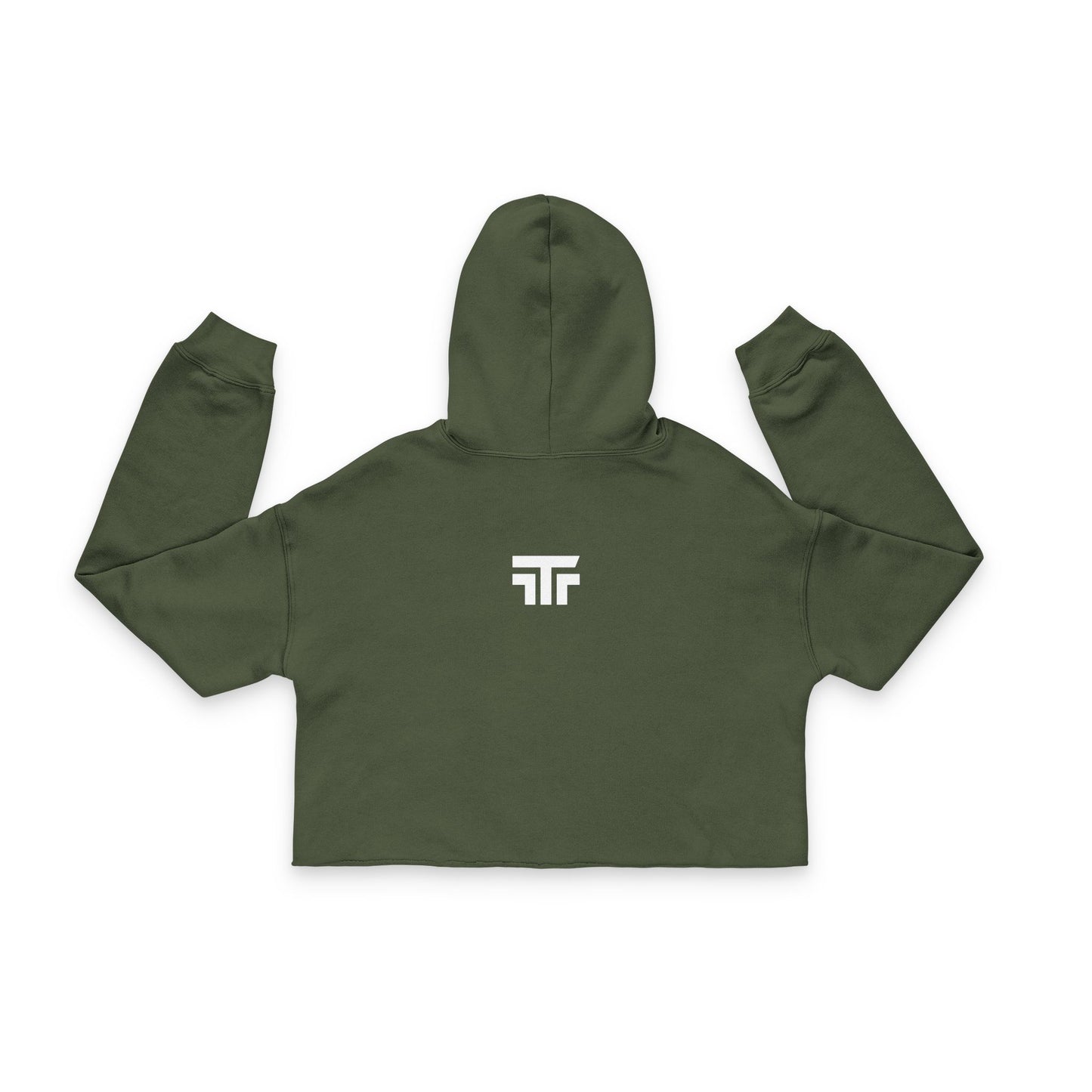 Gray Crop Top Hoodie by Gymrat featuring a stylish hood and cropped design, ideal for casual and gym wear.