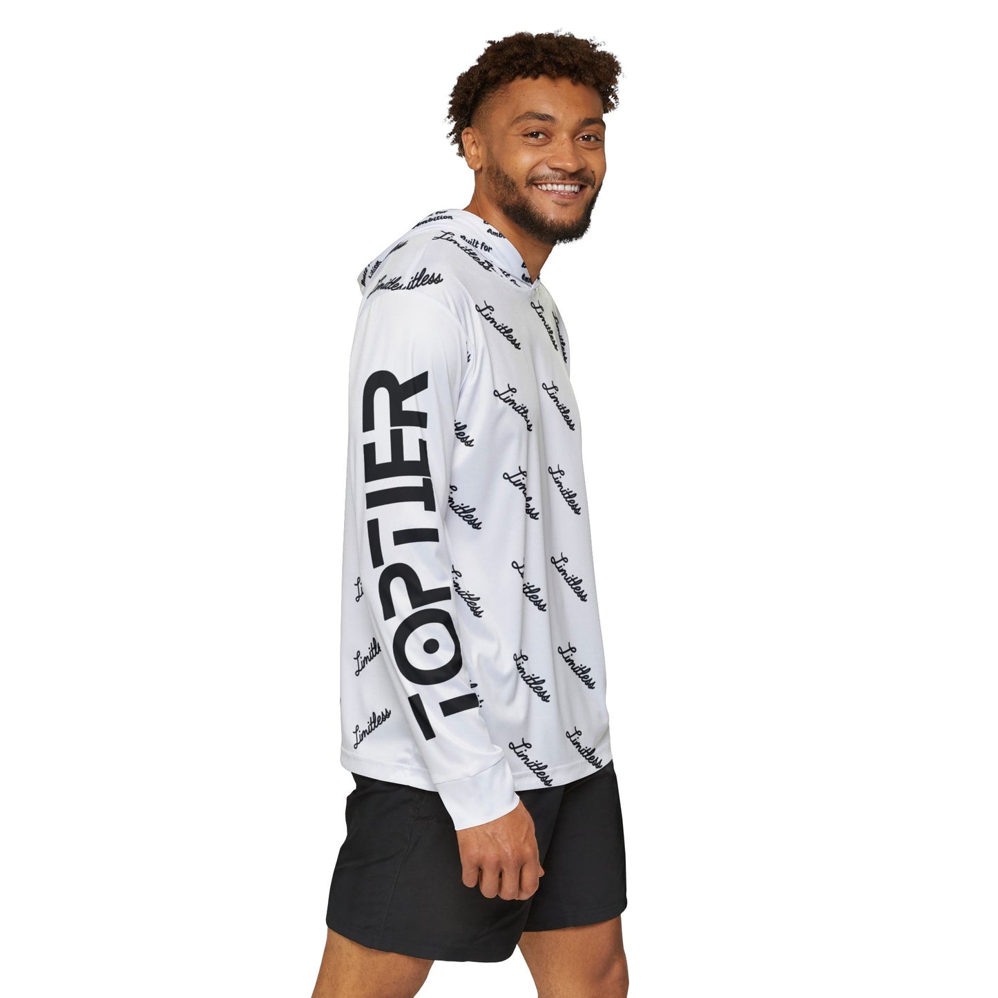 White AOP Performance Hoodie - Top Tier Apparel