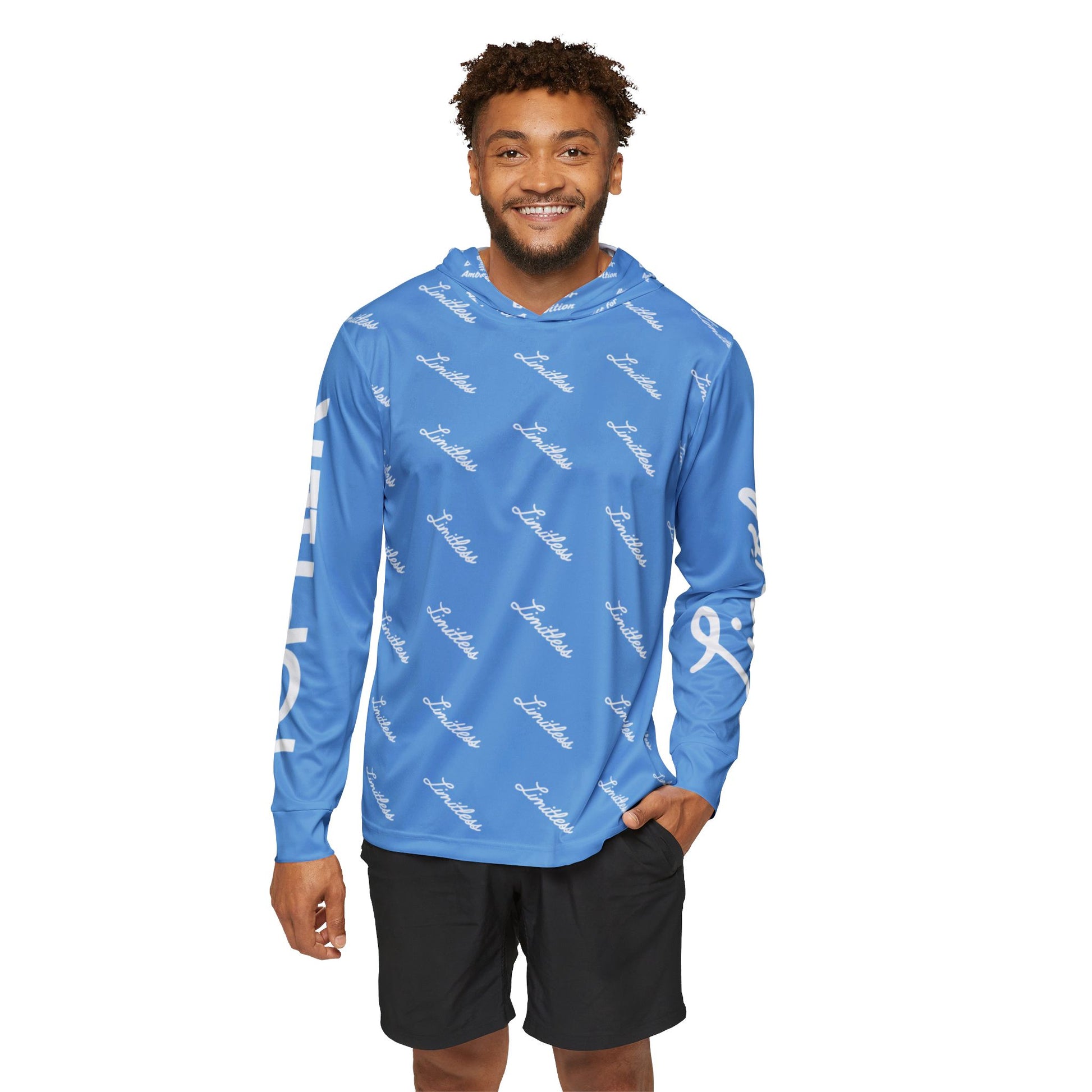 Light Blue AOP Performance Hoodie - Top Tier Apparel